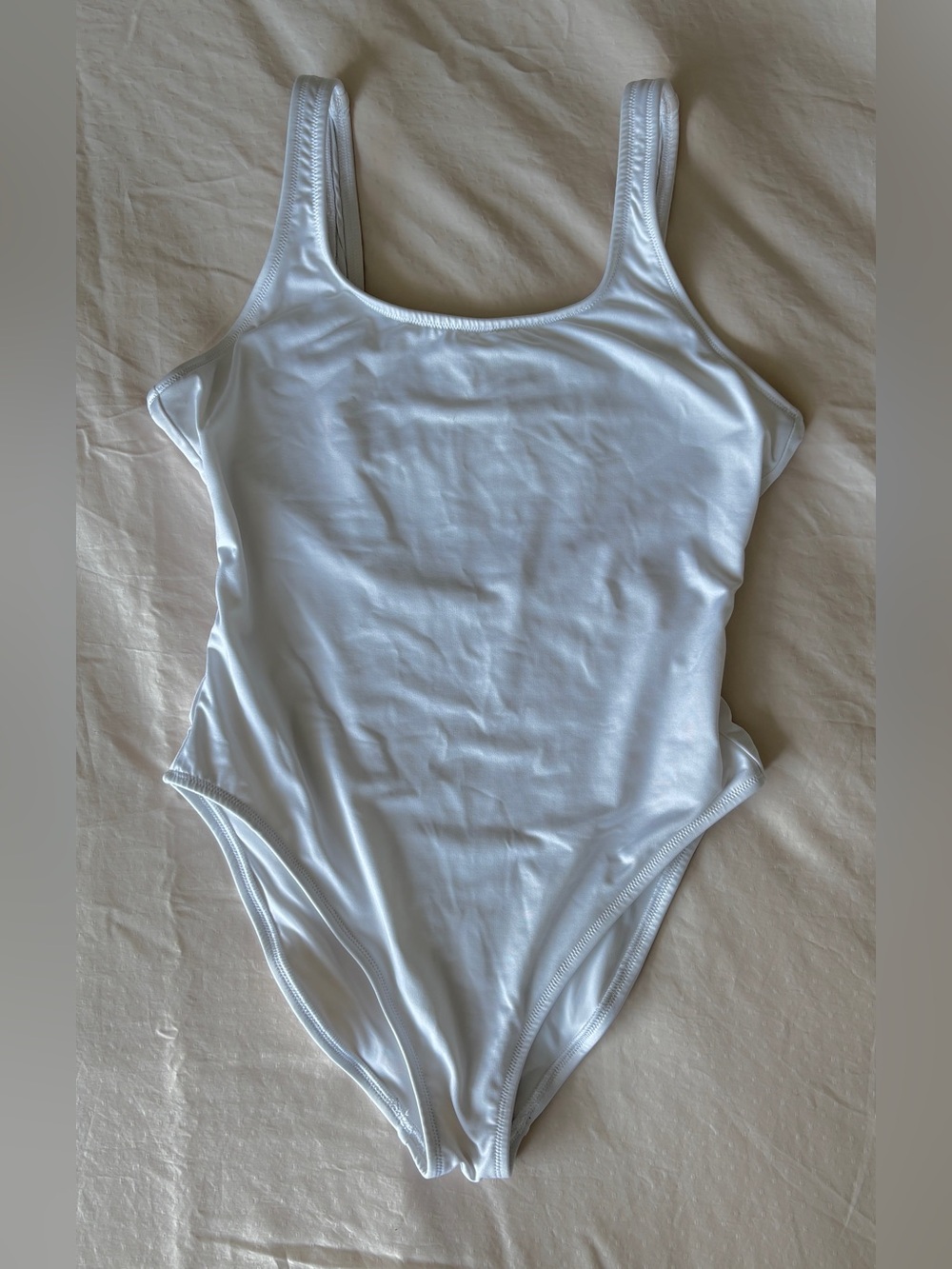 Classic White One-Piece Swimsuit with Tummy Control and Bust Support